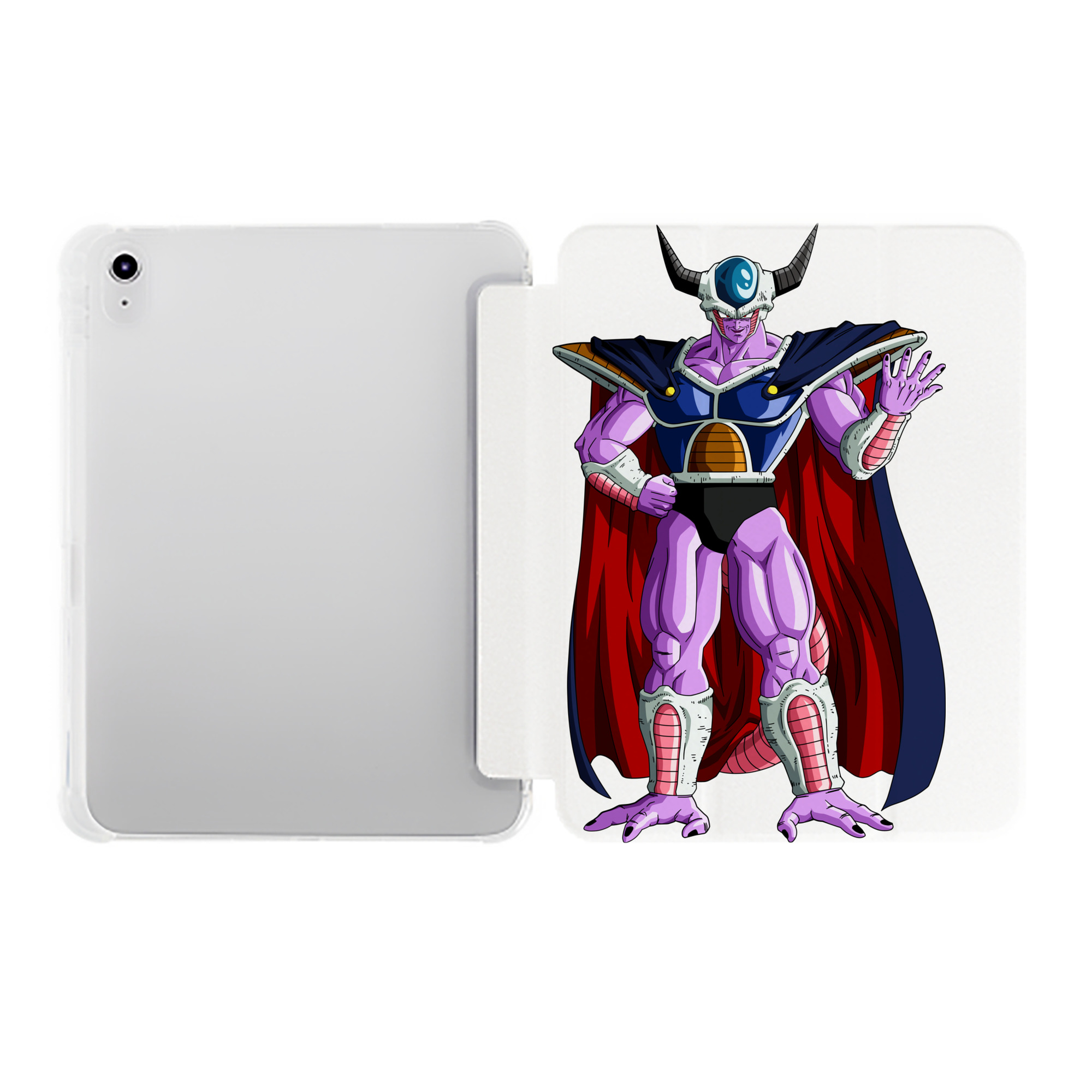 （画像用） ドラゴンボール コルド大王 DRAGON BALL King Cold IPad ケース ペン収納付き 三つ折りスタンド PUレザー×シリコン 対応機種9.5/10.5/10.9インチ